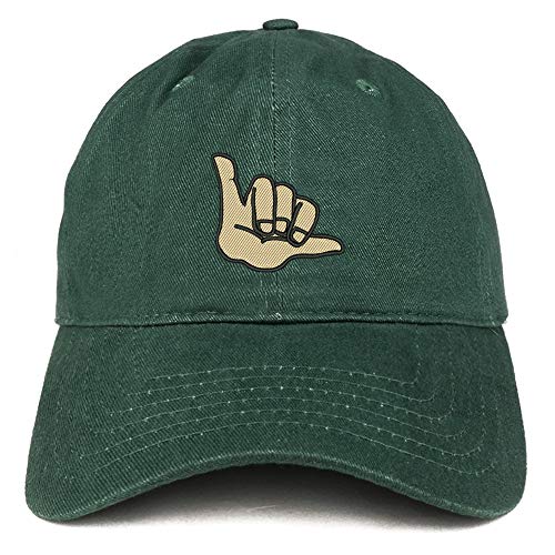 Trendy Apparel Shop Hang Loose Embroidered Soft Crown 100% Brushed Cotton Cap