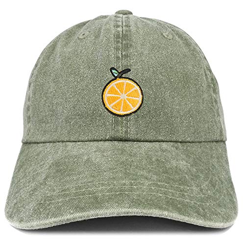 Trendy Apparel Shop Orange Patch Pigment Dyed Washed Baseball Cap