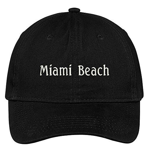 Trendy Apparel Shop Miami Beach City Embroidered Low Profile 100% Cotton Adjustable Cap -