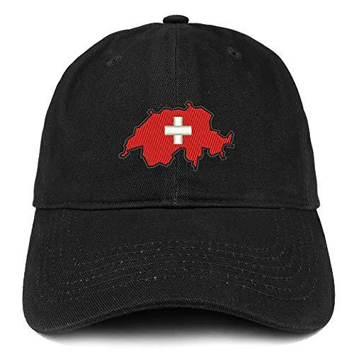 Trendy Apparel Shop Switzerland Map Flag Embroidered Cotton Dad Hat