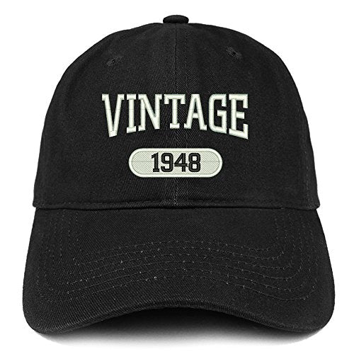Trendy Apparel Shop Vintage 1948 Embroidered 73rd Birthday Relaxed Fitting Cotton Cap