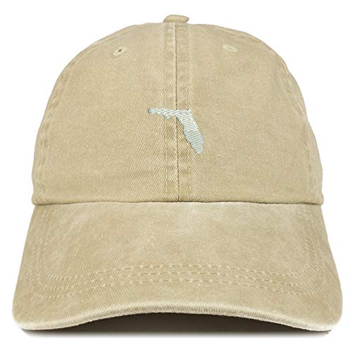 Trendy Apparel Shop Florida State Map Embroidered Washed Cotton Adjustable Cap