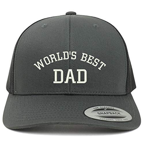 Trendy Apparel Shop Flexfit World's Best Dad Embroidered Retro Trucker Mesh Cap