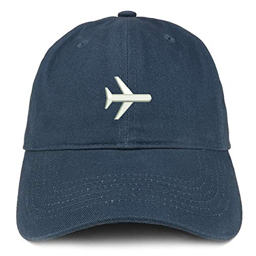 Trendy Apparel Shop Air Plane Mode Embroidered Soft Brushed Cotton Cap