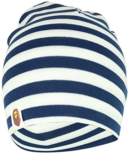 Trendy Apparel Shop 100% Cotton Striped Infant to Toddler Short Beanie Cap