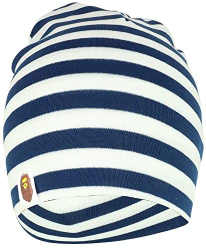 Trendy Apparel Shop 100% Cotton Striped Infant to Toddler Short Beanie Cap