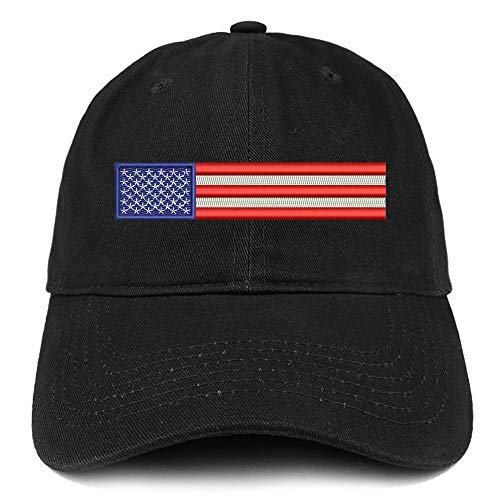 Trendy Apparel Shop USA Flag Embroidered Soft Crown 100% Brushed Cotton Cap