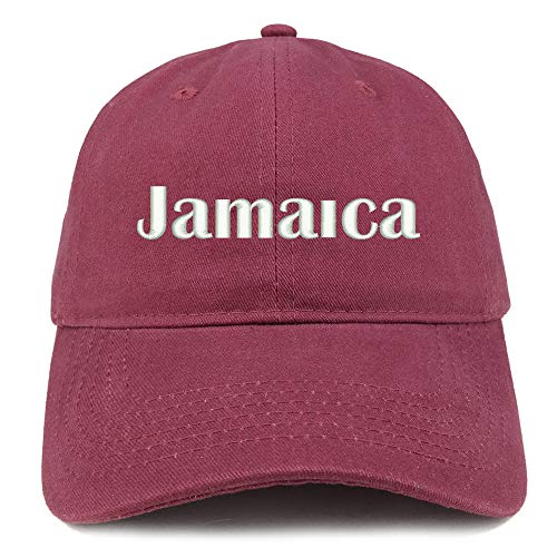 Trendy Apparel Shop Jamaica Embroidered Soft Crown 100% Brushed Cotton Cap