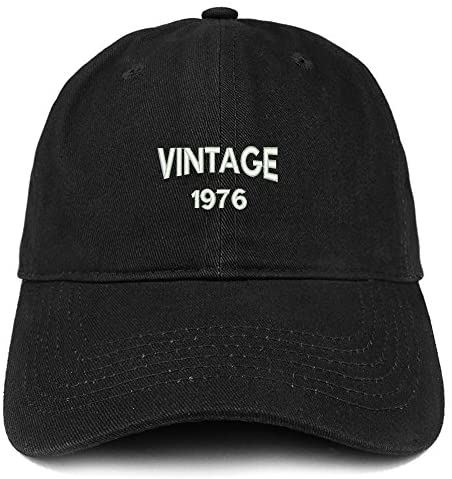 Trendy Apparel Shop Small Vintage 1976 Embroidered 45th Birthday Adjustable Cotton Cap