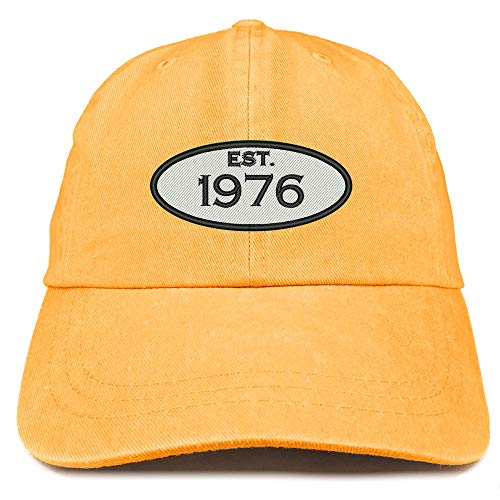 Trendy Apparel Shop 45th Birthday Established 1976 Washed Cotton Adjustable Cap