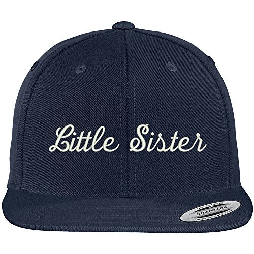 Trendy Apparel Shop Little Sister Embroidered Flat Bill Snapback Cap