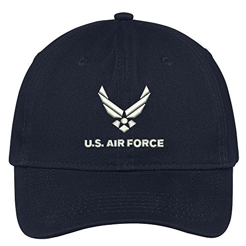 Trendy Apparel Shop U.S. Air Force Logo and Text Embroidered Soft Cotton Low Profile Baseball Cap
