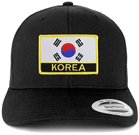 Trendy Apparel Shop Flexfit XXL Korea Flag Retro Trucker Mesh Cap