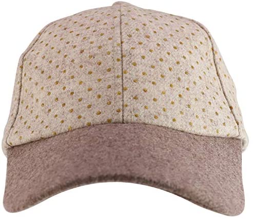 Trendy Apparel Shop Gold Glitter Dots Ear Flap Wool Baseball Cap