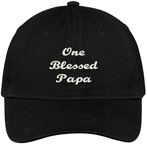 Trendy Apparel Shop One Blessed Papa Embroidered Low Profile Soft Cotton Brushed Baseball Cap