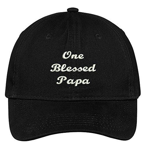Trendy Apparel Shop One Blessed Papa Embroidered Low Profile Soft Cotton Brushed Baseball Cap