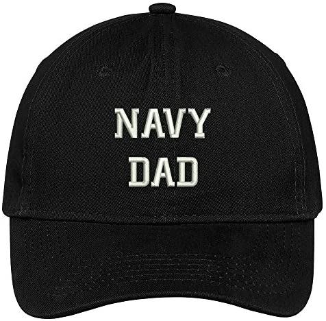 Trendy Apparel Shop Navy Dad Embroidered Soft Crown 100% Brushed Cotton Cap