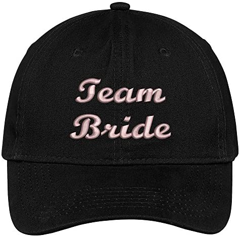 Trendy Apparel Shop Team Bride Script Wedding Theme Embroidered Soft Crown Cotton Cap