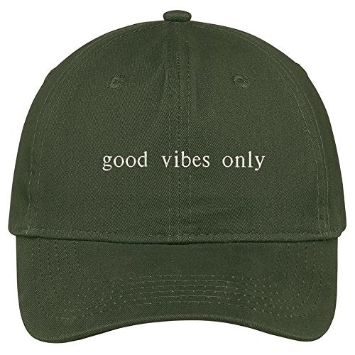 Trendy Apparel Shop Good Vibes Only Embroidered 100% Cotton Adjustable Cap
