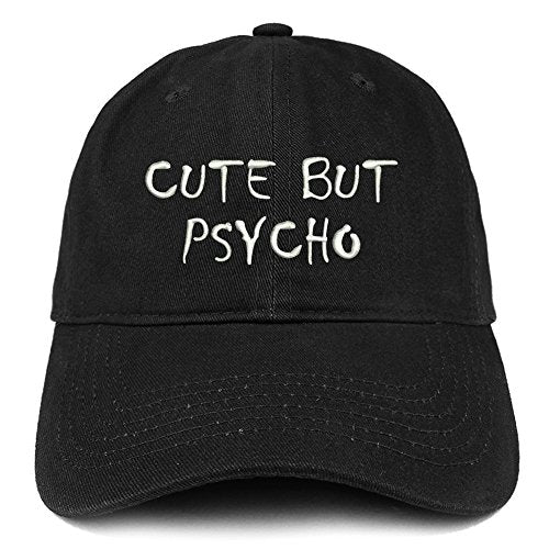 Trendy Apparel Shop Cute But Psycho Embroidered Brushed Cotton Adjustable Cap