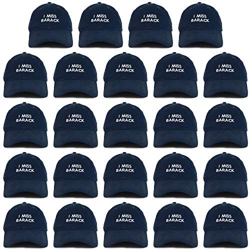 Trendy Apparel Shop I Miss Barack Embroidered Soft Crown 100% Brushed Cotton Cap Multipack Value Deal