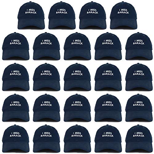 Trendy Apparel Shop I Miss Barack Embroidered Soft Crown 100% Brushed Cotton Cap Multipack Value Deal