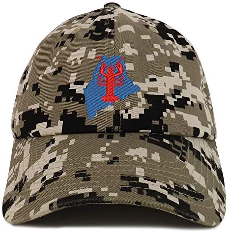 Trendy Apparel Shop Maine Lobster Embroidered Soft Crown 100% Brushed Cotton Cap