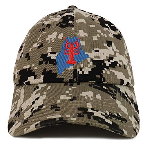 Trendy Apparel Shop Maine Lobster Embroidered Soft Crown 100% Brushed Cotton Cap