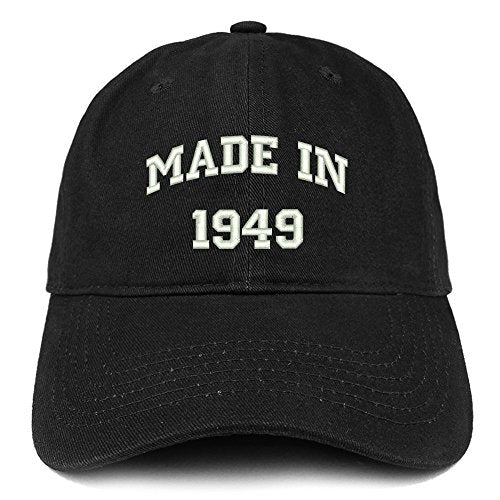 Trendy Apparel Shop Made in 1948 Text Embroidered 72nd Birthday Brushed Cotton Cap
