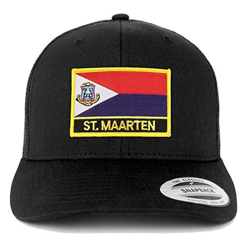Trendy Apparel Shop St. Maarten Flag Patch Retro Trucker Mesh Cap