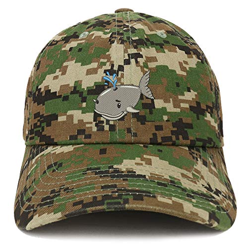 Trendy Apparel Shop Baby Whale Embroidered Soft Crown 100% Brushed Cotton Cap
