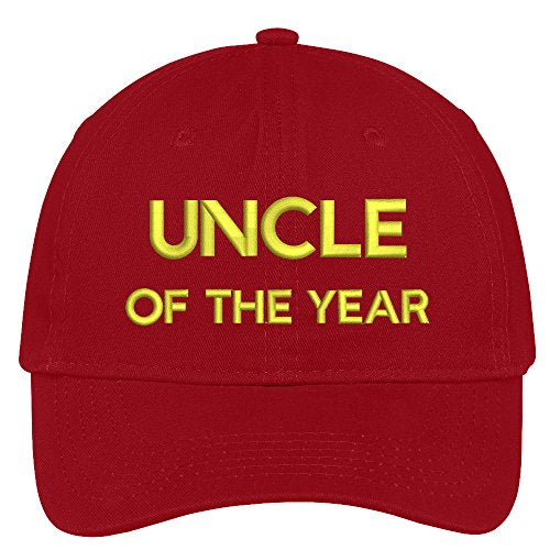 Trendy Apparel Shop Uncle of The Year Embroidered Adjustable Cotton Twill Baseball Cap