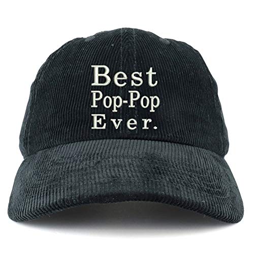Trendy Apparel Shop Best Pop Pop Ever Cotton Corduroy Unstructured Baseball Cap