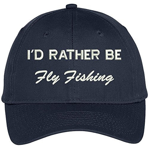 Trendy Apparel Shop I'd Rather Be Fly Fishing Embroidered Baseball Cap