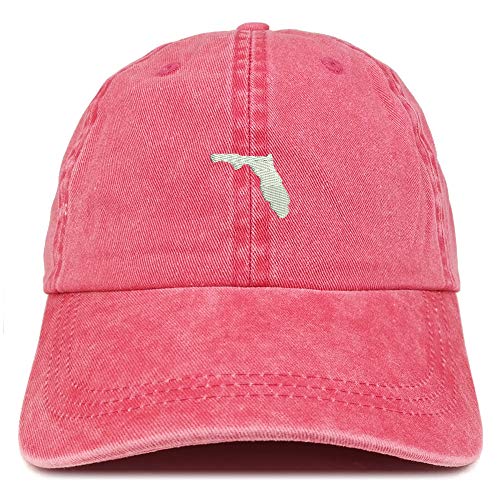 Trendy Apparel Shop Florida State Map Embroidered Washed Cotton Adjustable Cap