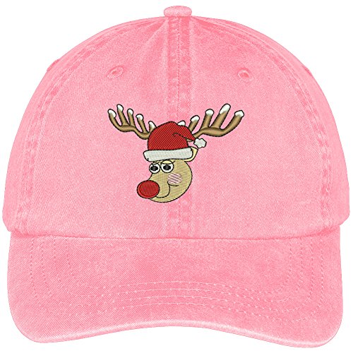 Trendy Apparel Shop Christmas Reindeer Embroidered Cotton Washed Baseball Cap
