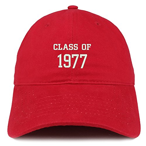 Trendy Apparel Shop Class of 1977 Embroidered Reunion Brushed Cotton Baseball Cap