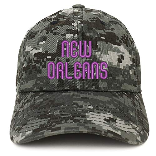 Trendy Apparel Shop New Orleans Text Embroidered Soft Crown 100% Brushed Cotton Cap