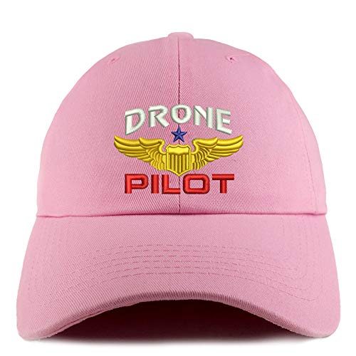 Trendy Apparel Shop Drone Pilot Aviation Wing Embroidered Low Profile Soft Cotton Dad Hat Cap