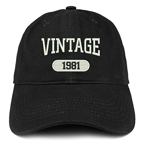 Trendy Apparel Shop Vintage 1981 Embroidered 40th Birthday Relaxed Fitting Cotton Cap