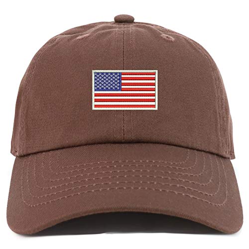 Trendy Apparel Shop Youth Sized White American Flag Embroidered Adjustable Unstructured Baseball Cap