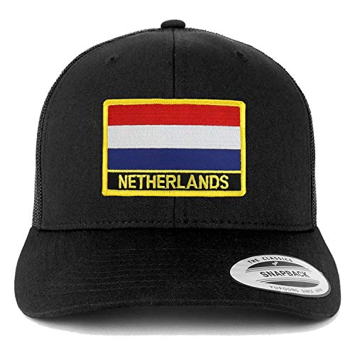Trendy Apparel Shop Netherlands Flag Patch Retro Trucker Mesh Cap