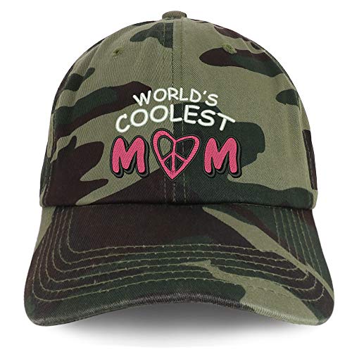 Trendy Apparel Shop World's Coolest Mom Soft Crown 100% Brushed Cotton Cap