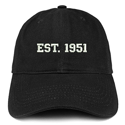 Trendy Apparel Shop EST 1951 Embroidered - 70th Birthday Gift Soft Cotton Baseball Cap