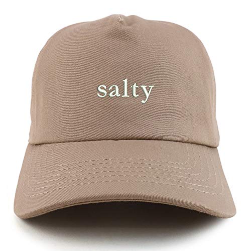 Trendy Apparel Shop Salty Embroidered Cotton Unstructured 5 Panel Baseball Cap
