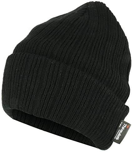 Trendy Apparel Shop 3M OSFM Thinsulated Fleece Lined Long Cuff Ribbed Beanie