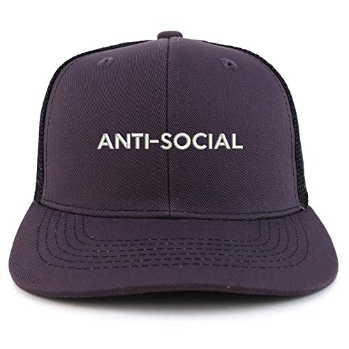 Trendy Apparel Shop Anti Social Cotton Two Tone Trucker Baseball Cap