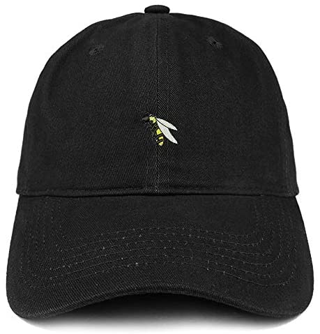 Trendy Apparel Shop Small Bee Embroidered Soft Crown 100% Brushed Cotton Cap