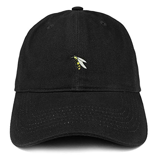 Trendy Apparel Shop Small Bee Embroidered Soft Crown 100% Brushed Cotton Cap