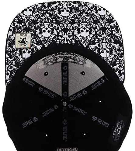 Trendy Apparel Shop Scary Multi Skulls Embroidered Flatbill Cotton Snapback Cap